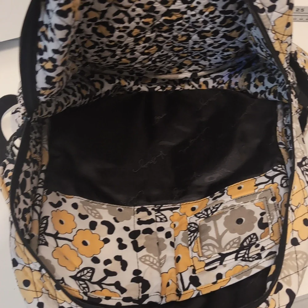 Vera Bradley Yellow Floral Quilted Backpack Pack